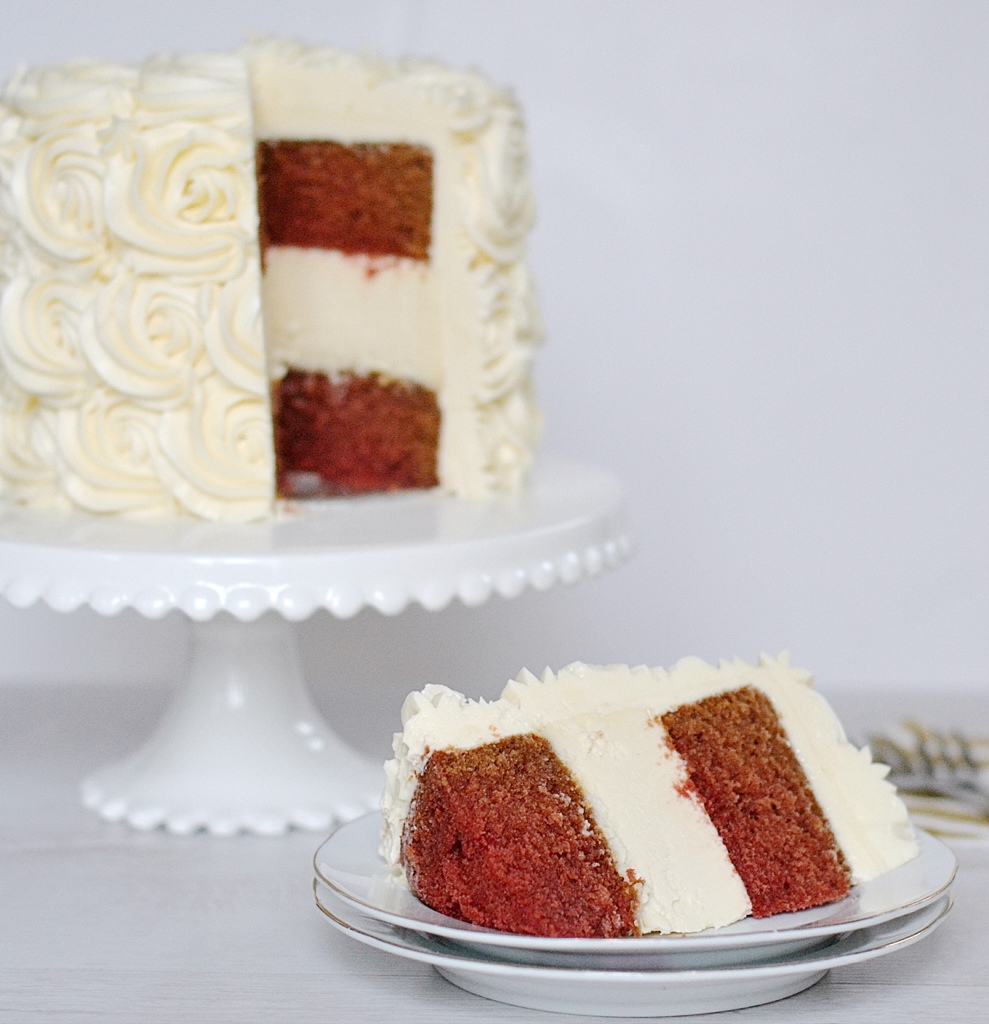 Red Velvet Cheesecake Cake with White Chocolate Cream Cheese