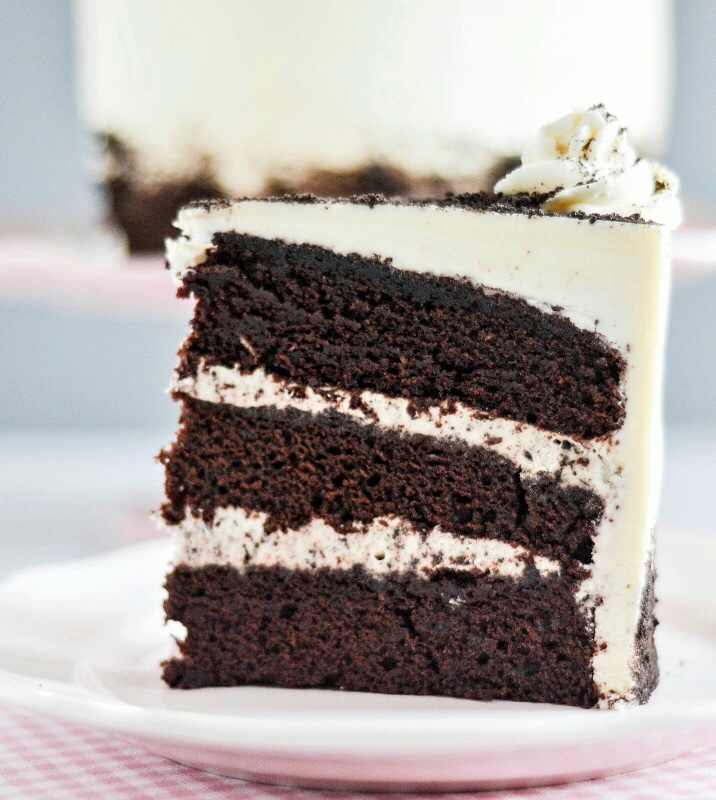 Cookies and Cream Filled Chocolate Cake