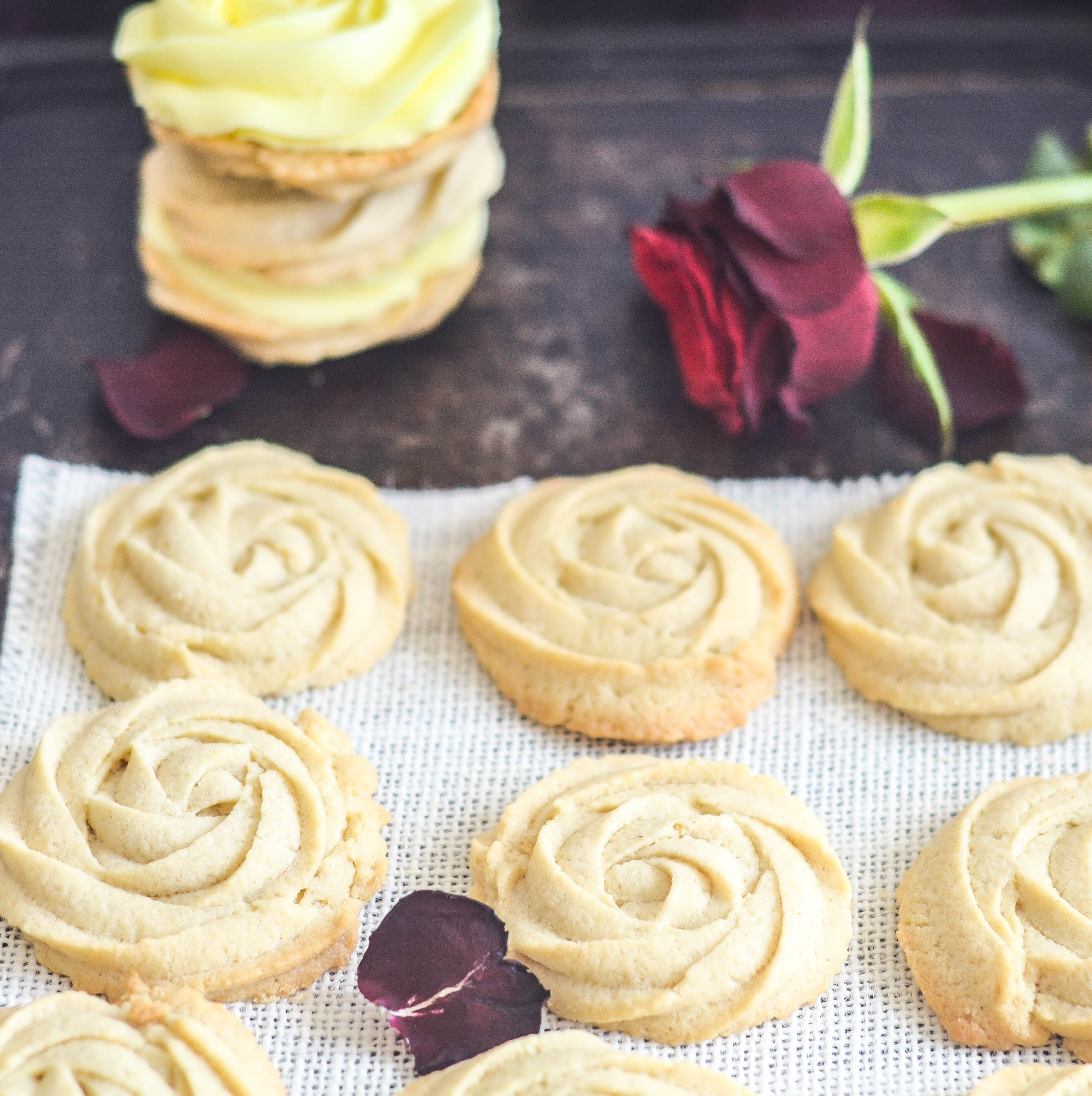 Vanilla and Lemon Spritz Sandwich Cookies