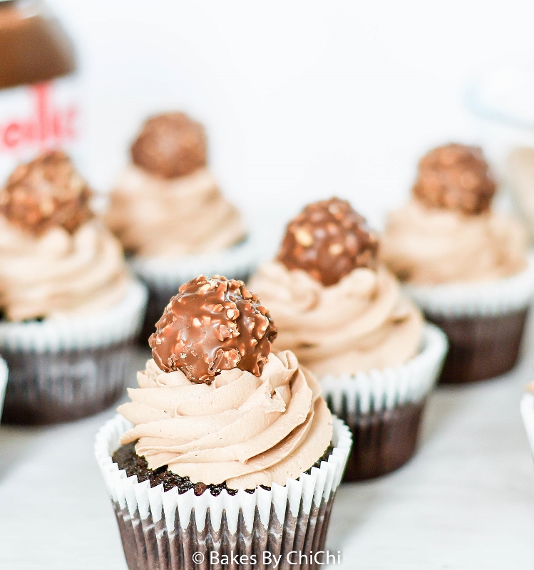 Nutella Marshmallow Frosted Chocolate Cupcakes