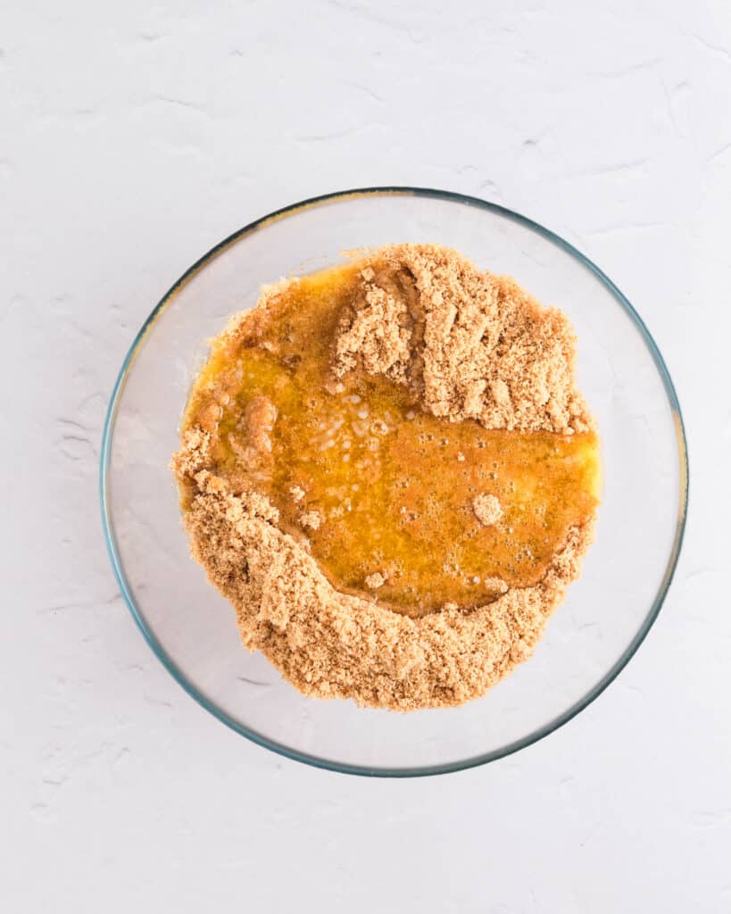 Crushed biscuit and butter