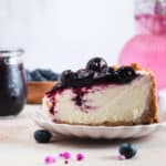 No-Bake Vanilla Cheesecake with Blueberry Compote