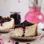 No-Bake Vanilla Cheesecake with Blueberry Compote