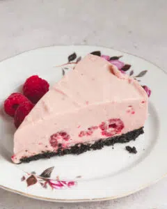 No Bake Raspberry White Chocolate Cheesecake