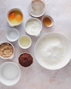Chocolate cupcake ingredients