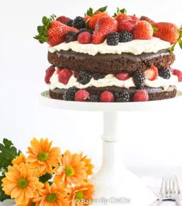 Chocolate Cake with Mascarpone Cream & Berries