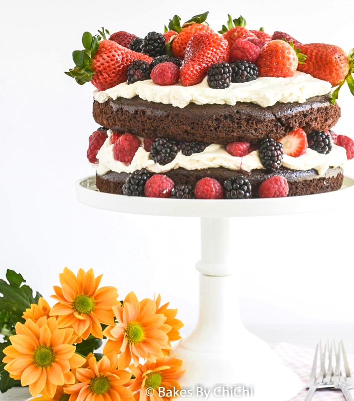 Chocolate berry layer cake