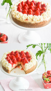 Strawberry Compote Topped Cheesecake