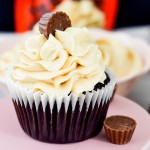 Peanut Buttercream frosted Chocolate Peanut Butter Cupcakes