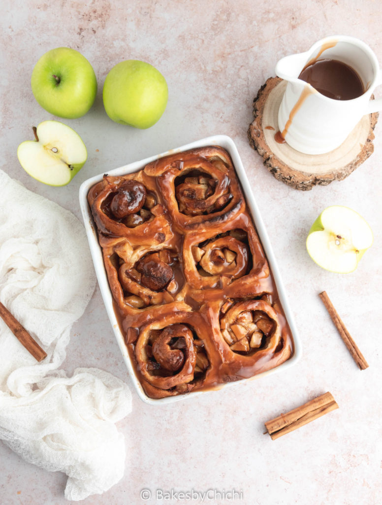 Caramel Apple Cinnamon Rolls