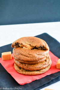 Caramel Stuffed Gingerbread Cookies