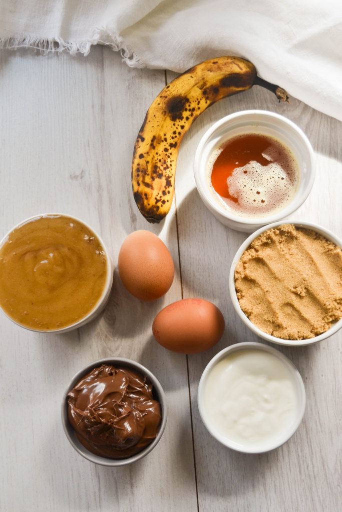 Ingredients for Nutella and Banana Swirl Muffins