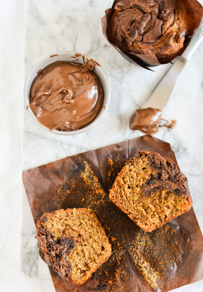 Nutella and Banana Swirl Muffins