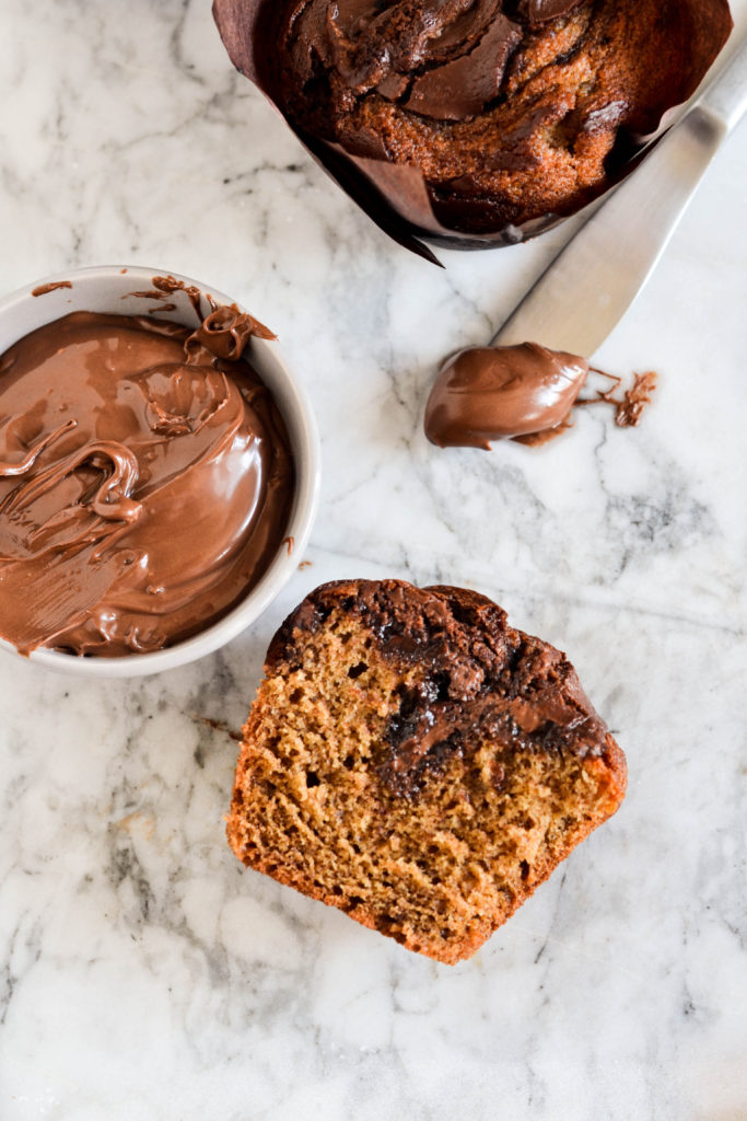 Nutella and Banana Swirl Muffins