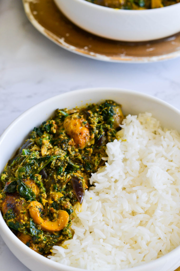 Spinach and Mushroom Egusi Stew