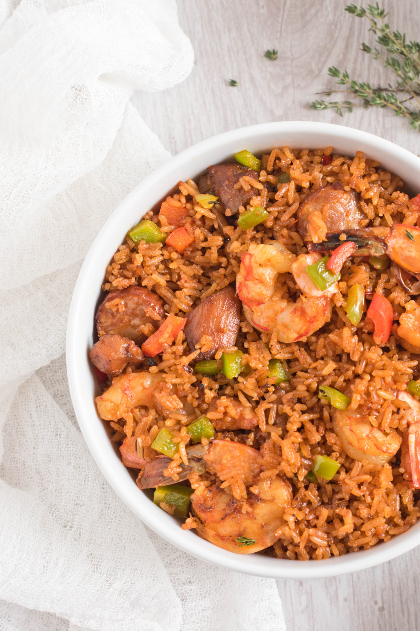 Jambalaya Jollof with Fried Plantain Bakes by Chichi