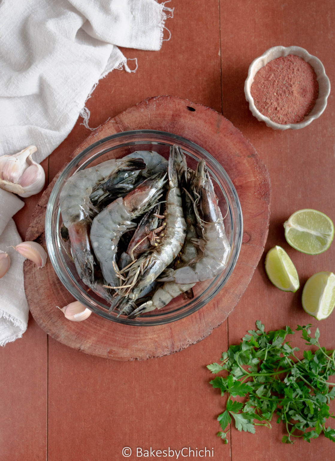 Spicy Cajun Tiger Prawns Bakes by Chichi