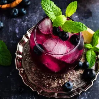 Blueberry Whiskey Smash Cocktail