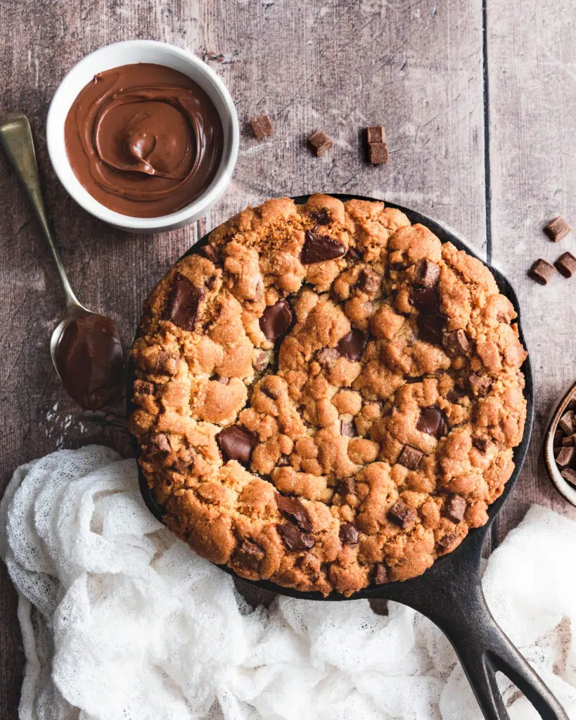 Nutella Chocolate Chunk Skillet Cookie