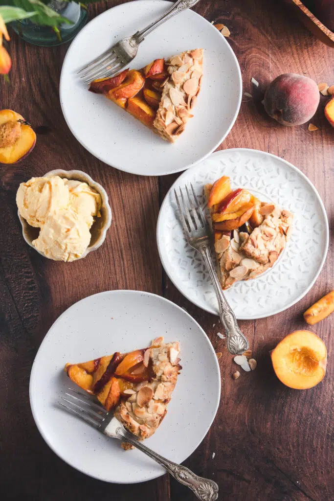 Peach Galette and Ice Cream