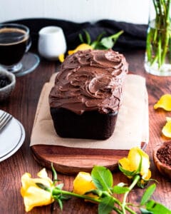 The Best Chocolate Loaf Cake with Chocolate Mascarpone Cream