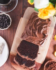 The Best Chocolate Loaf Cake with Chocolate Mascarpone Cream