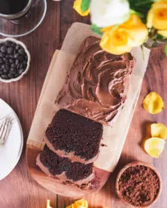The Best Chocolate Loaf Cake with Chocolate Mascarpone Cream