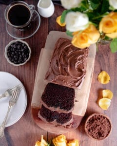 The Best Chocolate Loaf Cake with Chocolate Mascarpone Cream