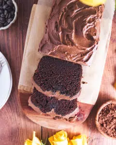 The Best Chocolate Loaf Cake with Chocolate Mascarpone Cream