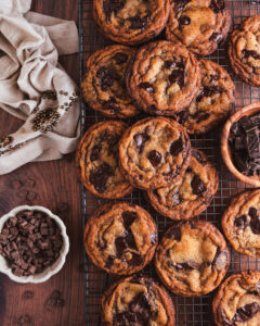 Brown Butter Malted Milk Chocolate Chip Cookies