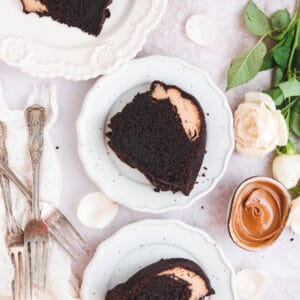 Biscoff Cheesecake Filled Chocolate Bundt Cake