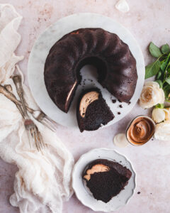 Biscoff Cheesecake Filled Chocolate Bundt Cake