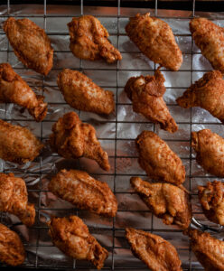 chicken wings on a rack