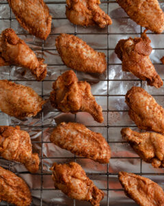 chicken wings on a rack