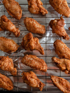 chicken wings on a rack