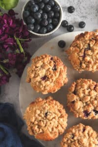 Blueberry Muffins with Crumb Topping