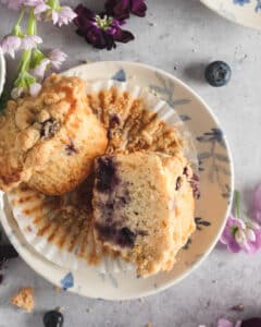Blueberry Muffins with Crumb Topping