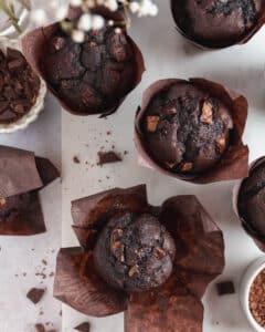 Double chocolate chunk muffins