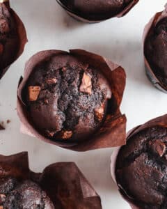 Double chocolate chunk muffins