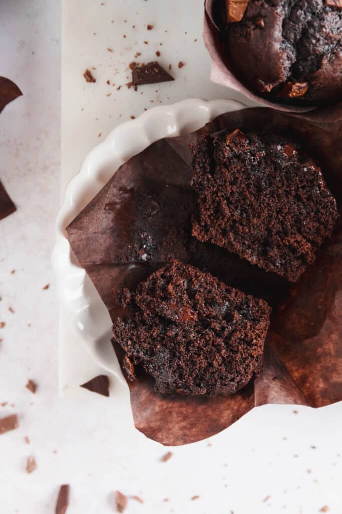 Double chocolate chunk muffins