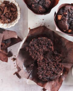 Double chocolate chunk muffins
