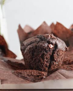 Double chocolate chunk muffins