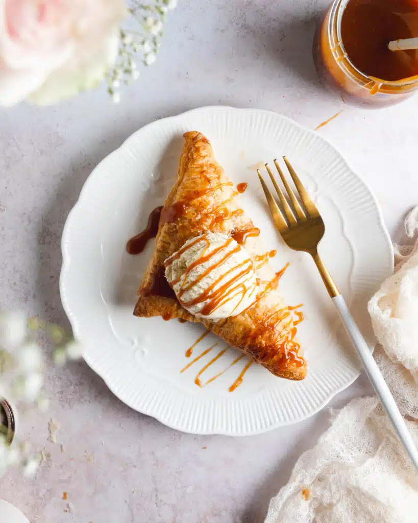 Apple turnover with ice cream