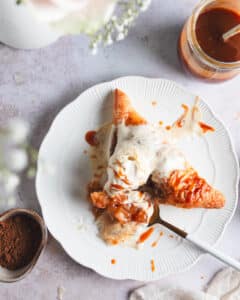 Apple turnover with ice cream