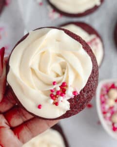Red Velvet Cookies with Cream Frosting