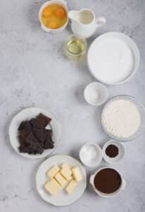 Ingredients for chocolate cake