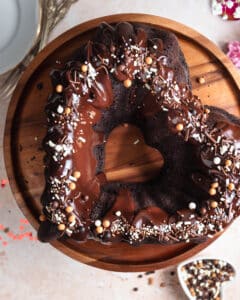Heart Shaped Chocolate Bundt Cake