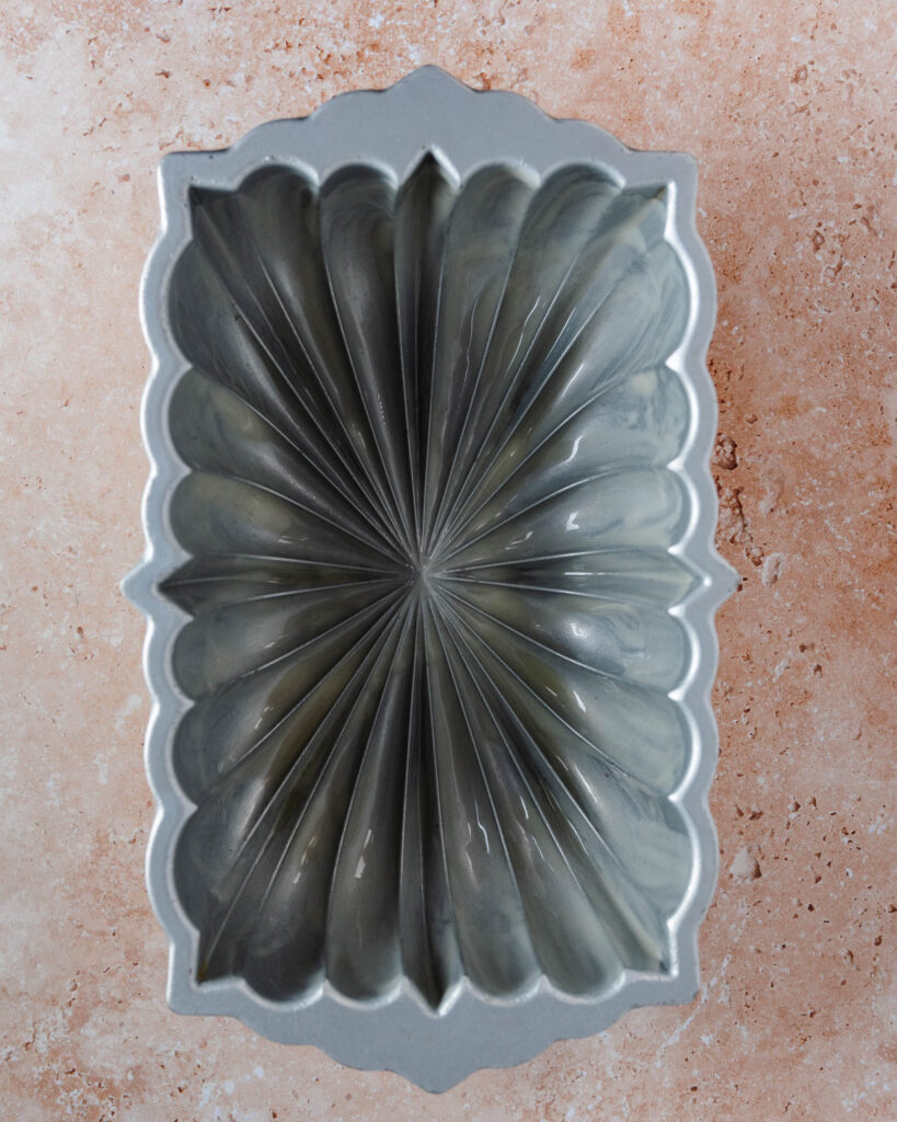 Greased bundt pan