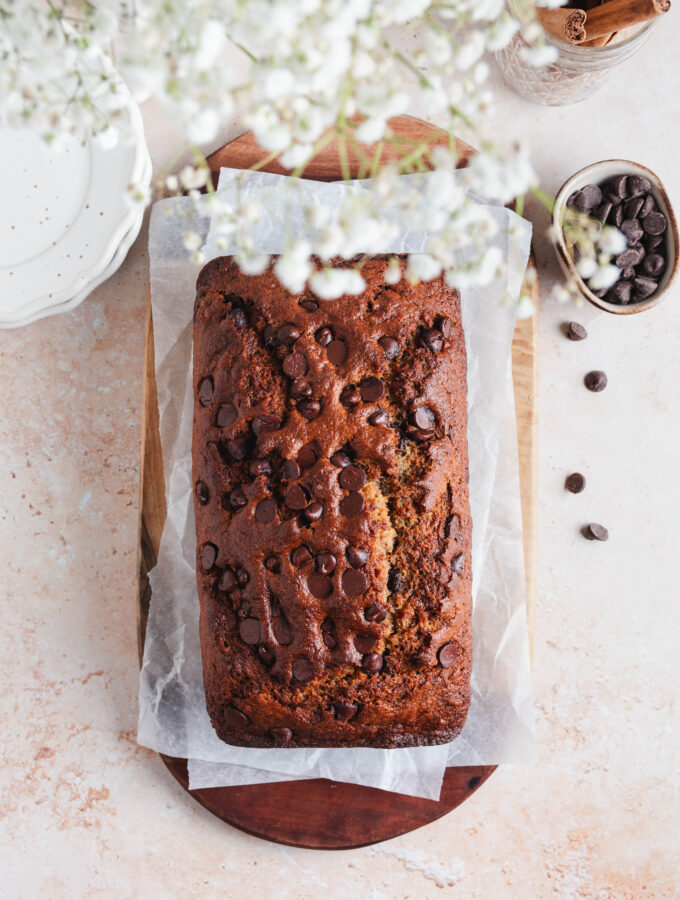 The Best Moist Chocolate Chip Banana Bread