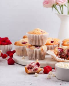Raspberry White Chocolate Muffins